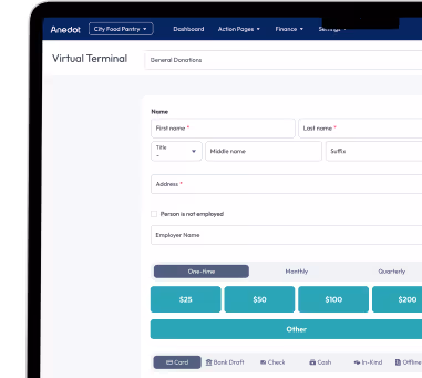Virtual Terminal Example For Nonprofits
