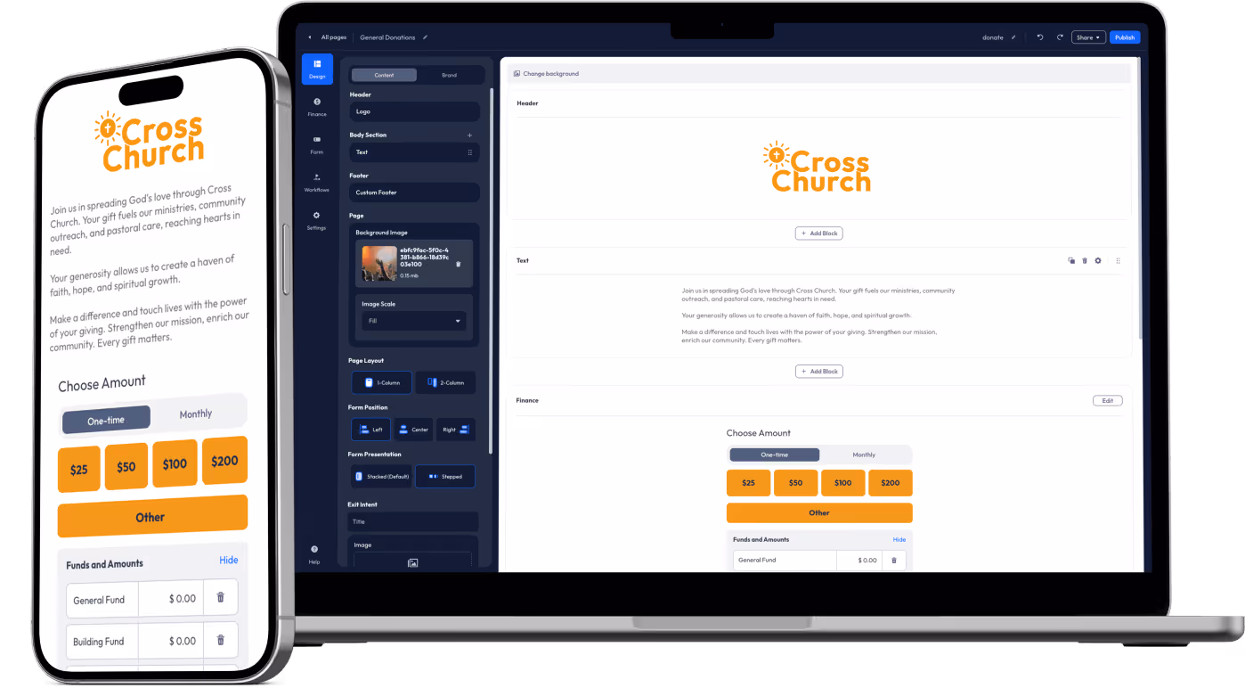 Action Pages Example For Churches and Ministries