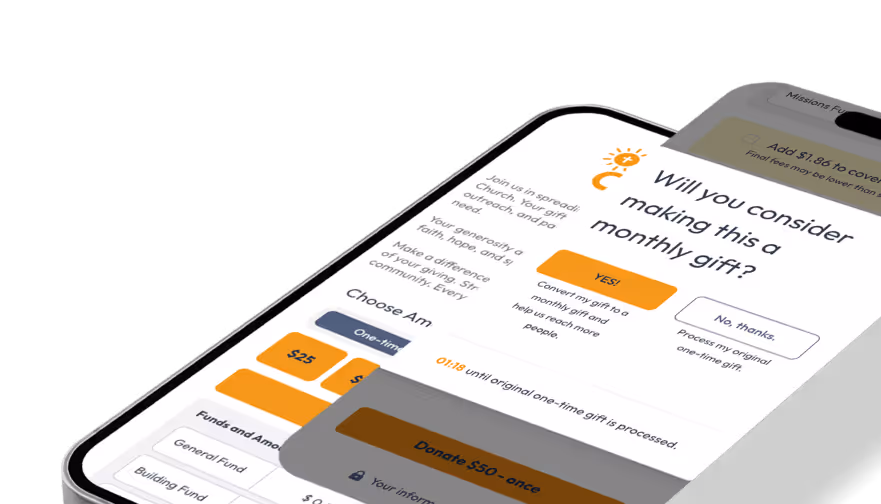 Upgrades Example For Churches and Ministries