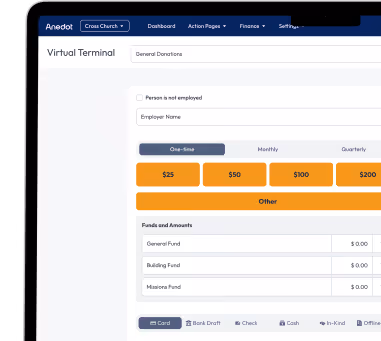 Virtual Terminal Example For Churches and Ministries