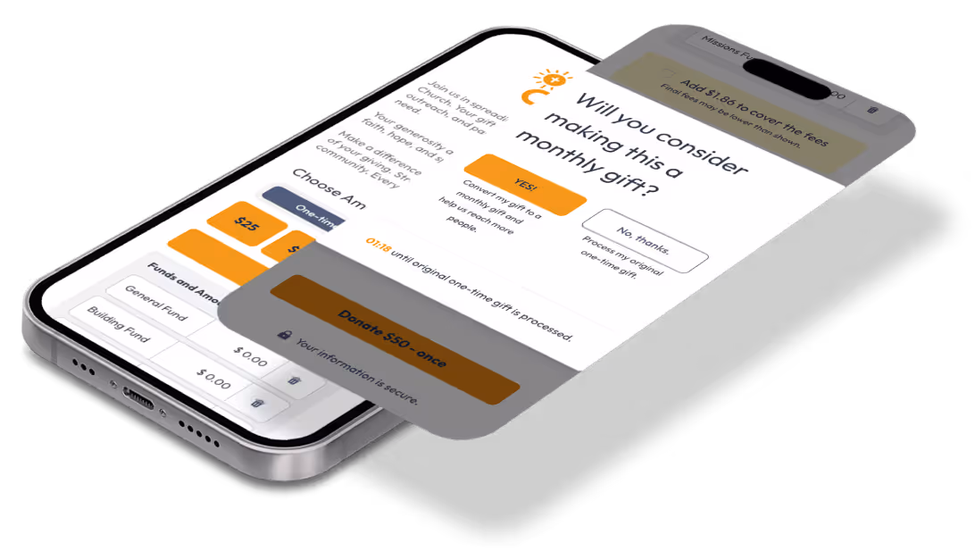 Upgrades Example For Churches and Ministries 