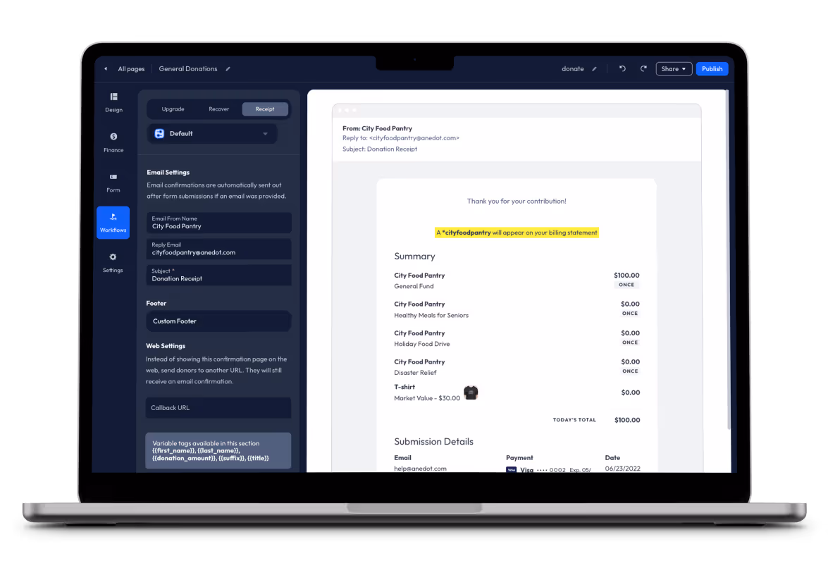 Email Receipt Screenshot