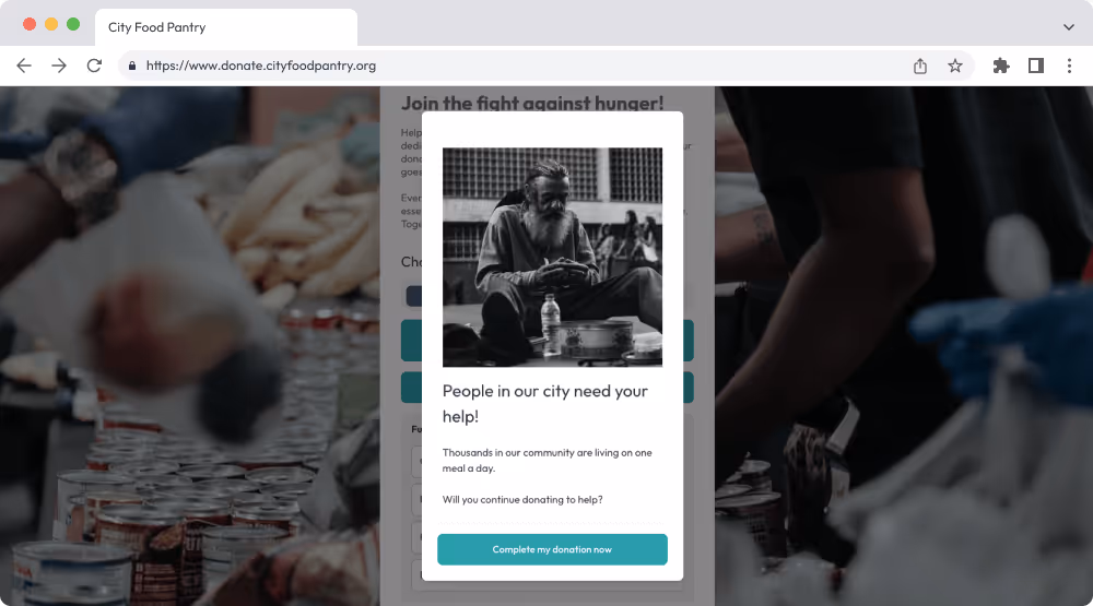 Exit Intent Popup Screenshot