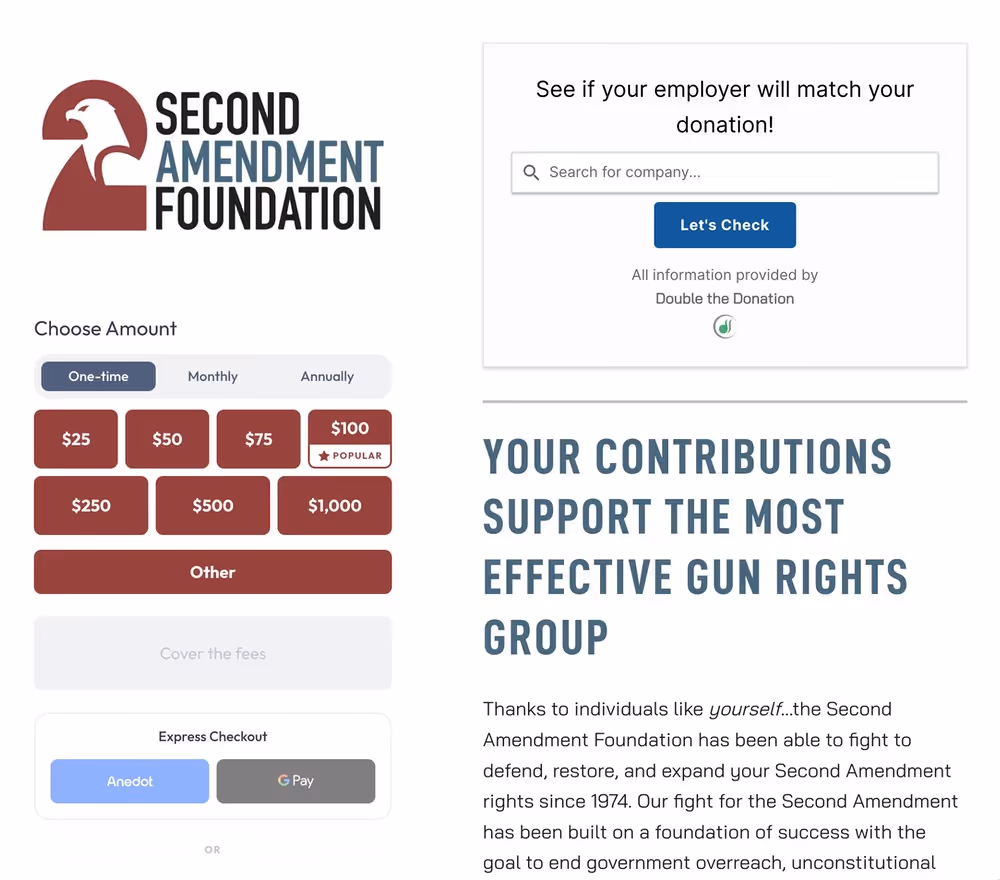 Second Amendment Foundation Action Page