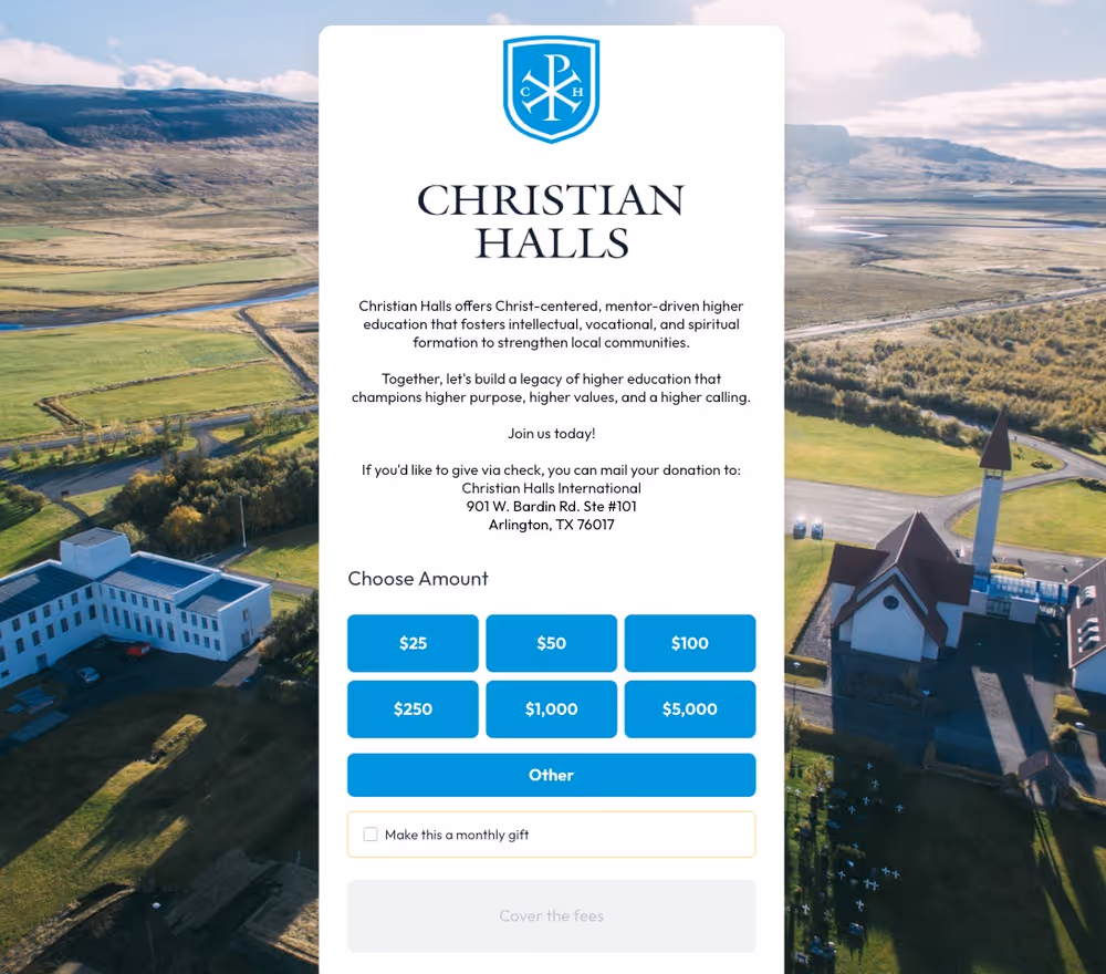 Christian Halls International AP Example