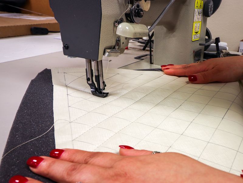 Quilting leather on an industrial sewing machine