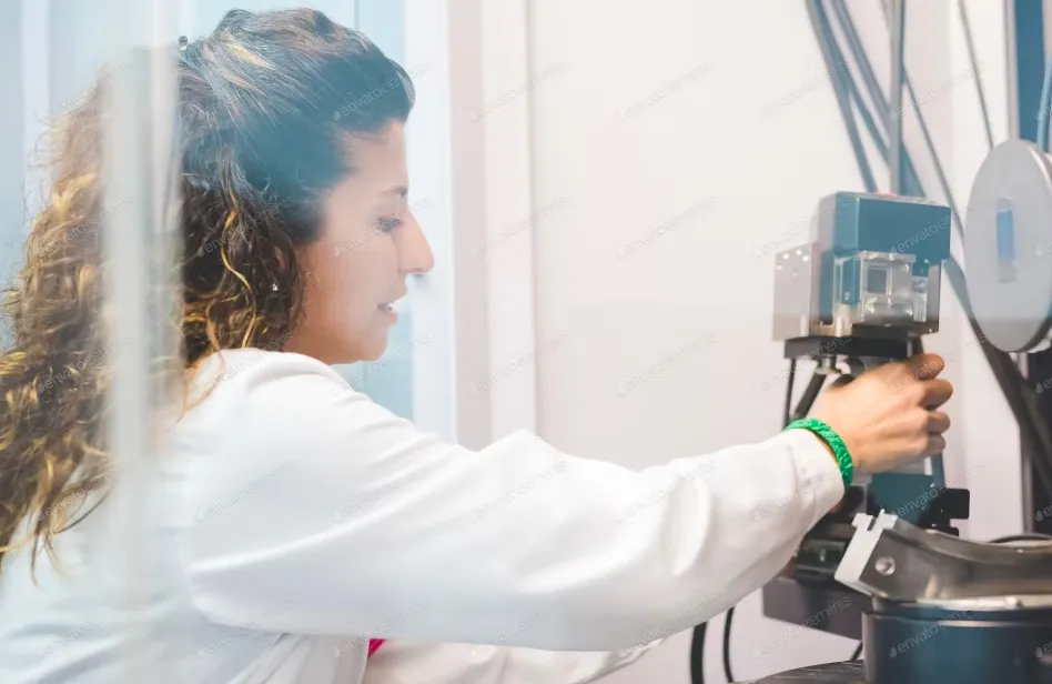 Radiologa dental prestando servicios de radiología dental