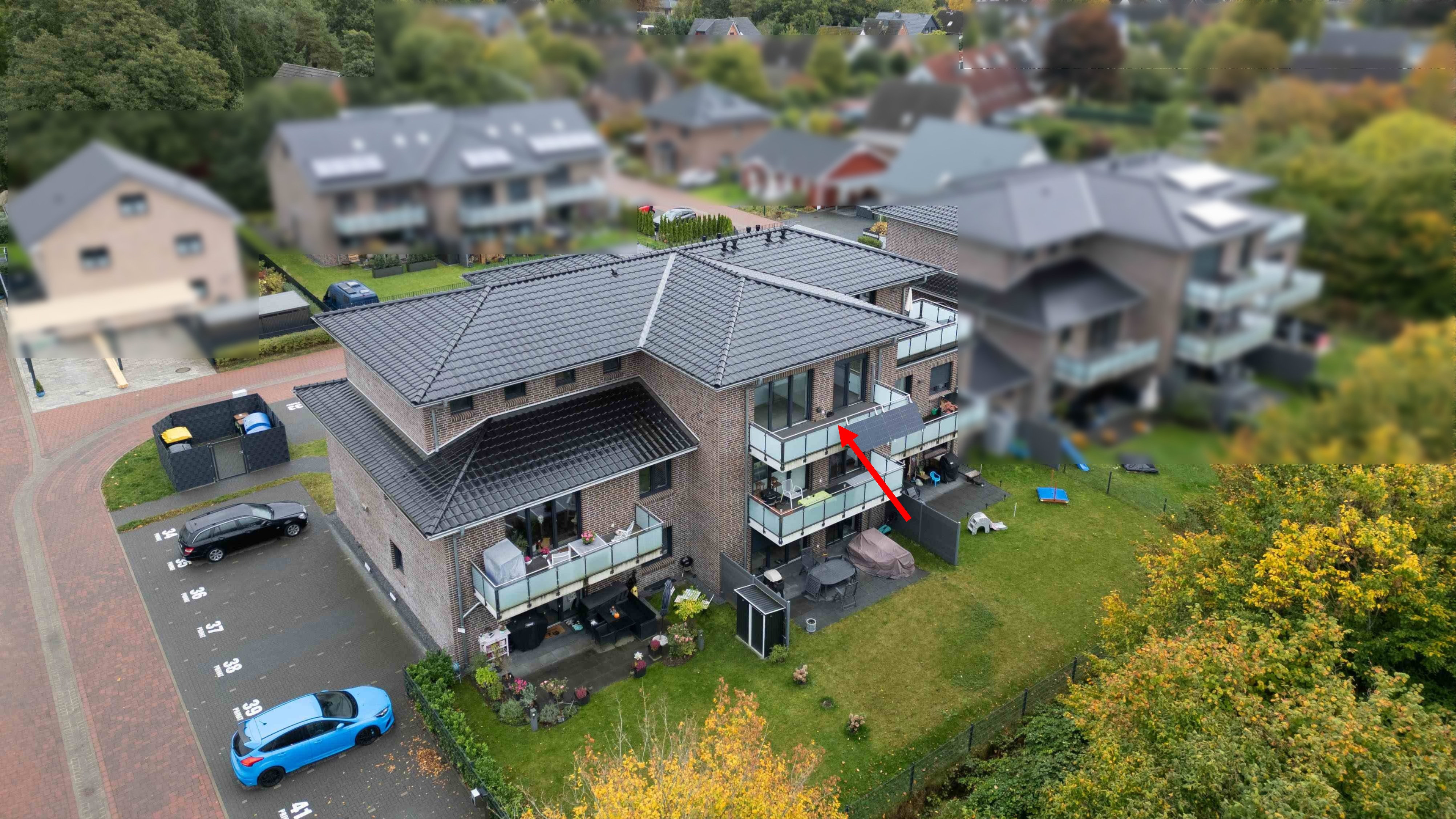 Balkon aus der Ferne von oben
