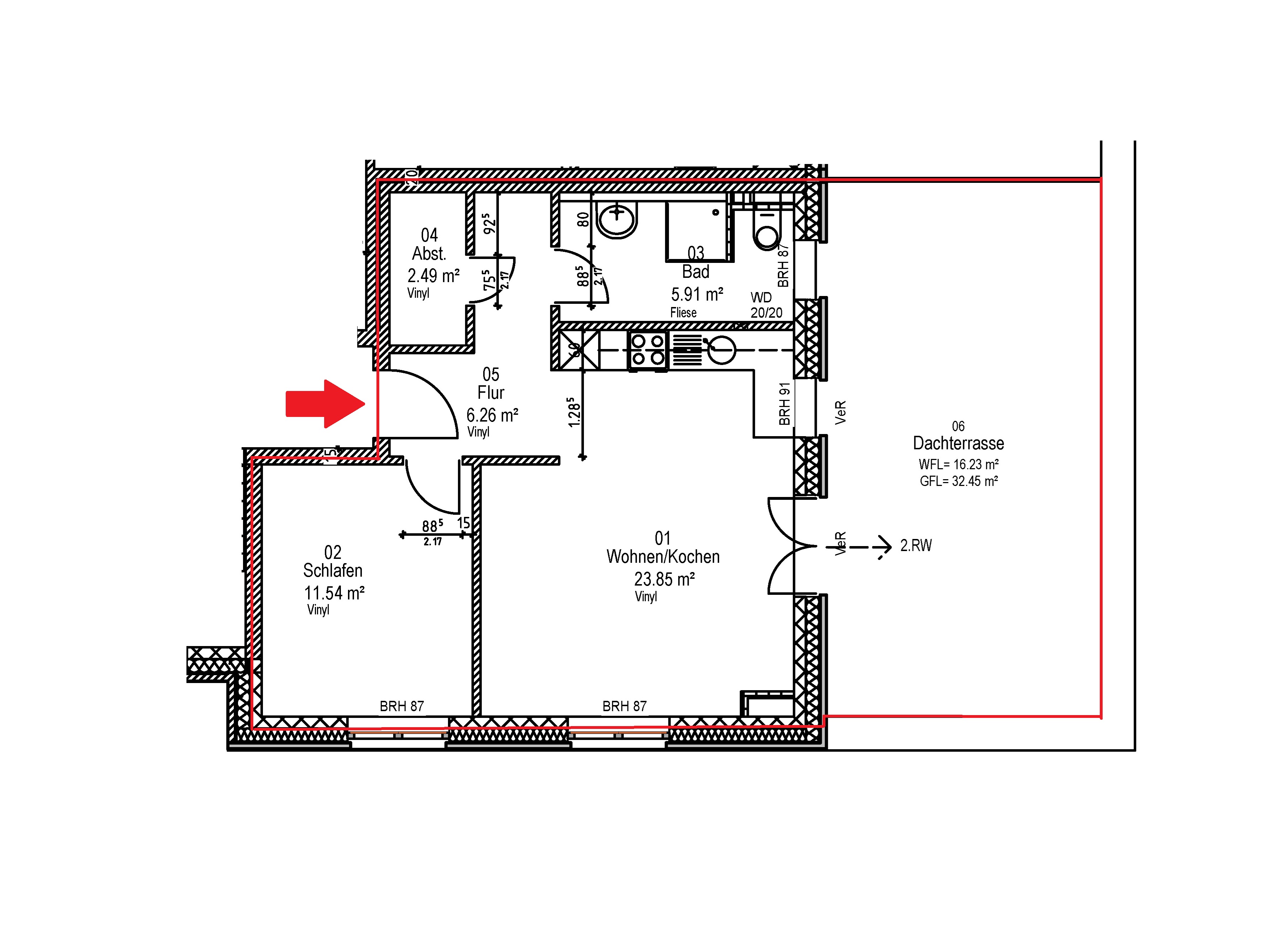 Grundriss Wohnung 14