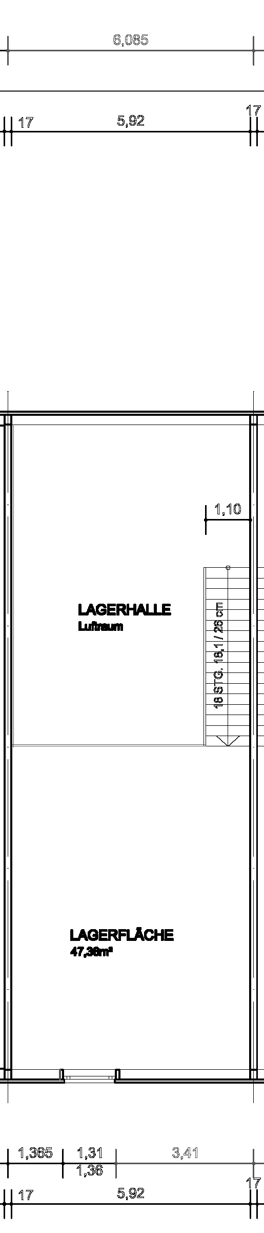 Grundriss Halle 1 OG