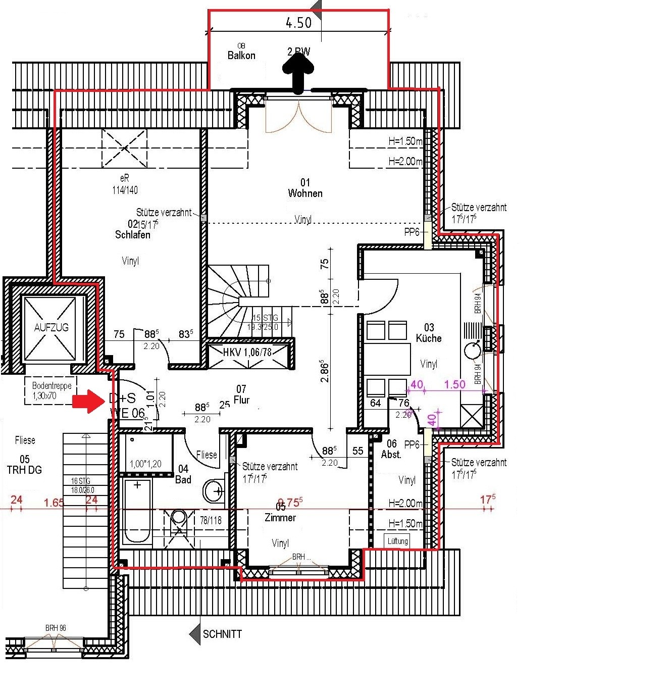 Grundriss Wohnung 6 - DG