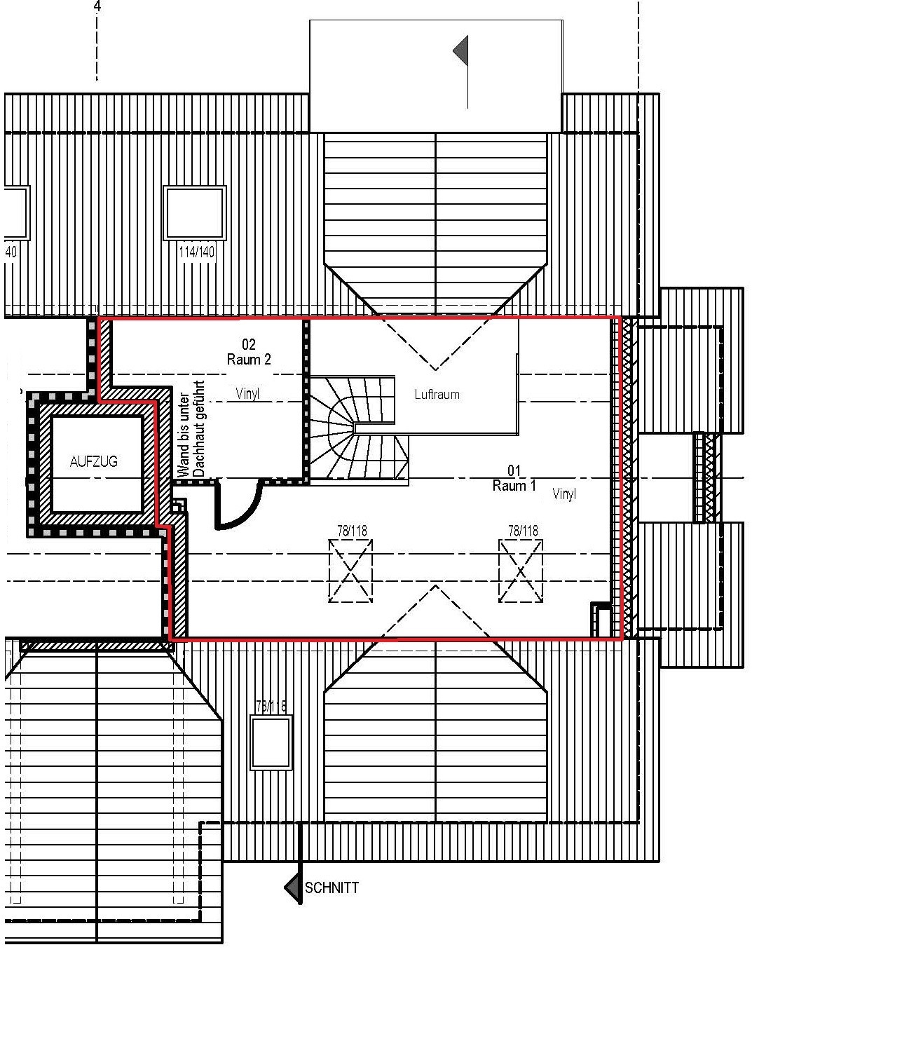 Grundriss Wohnung 6 - Spitzboden