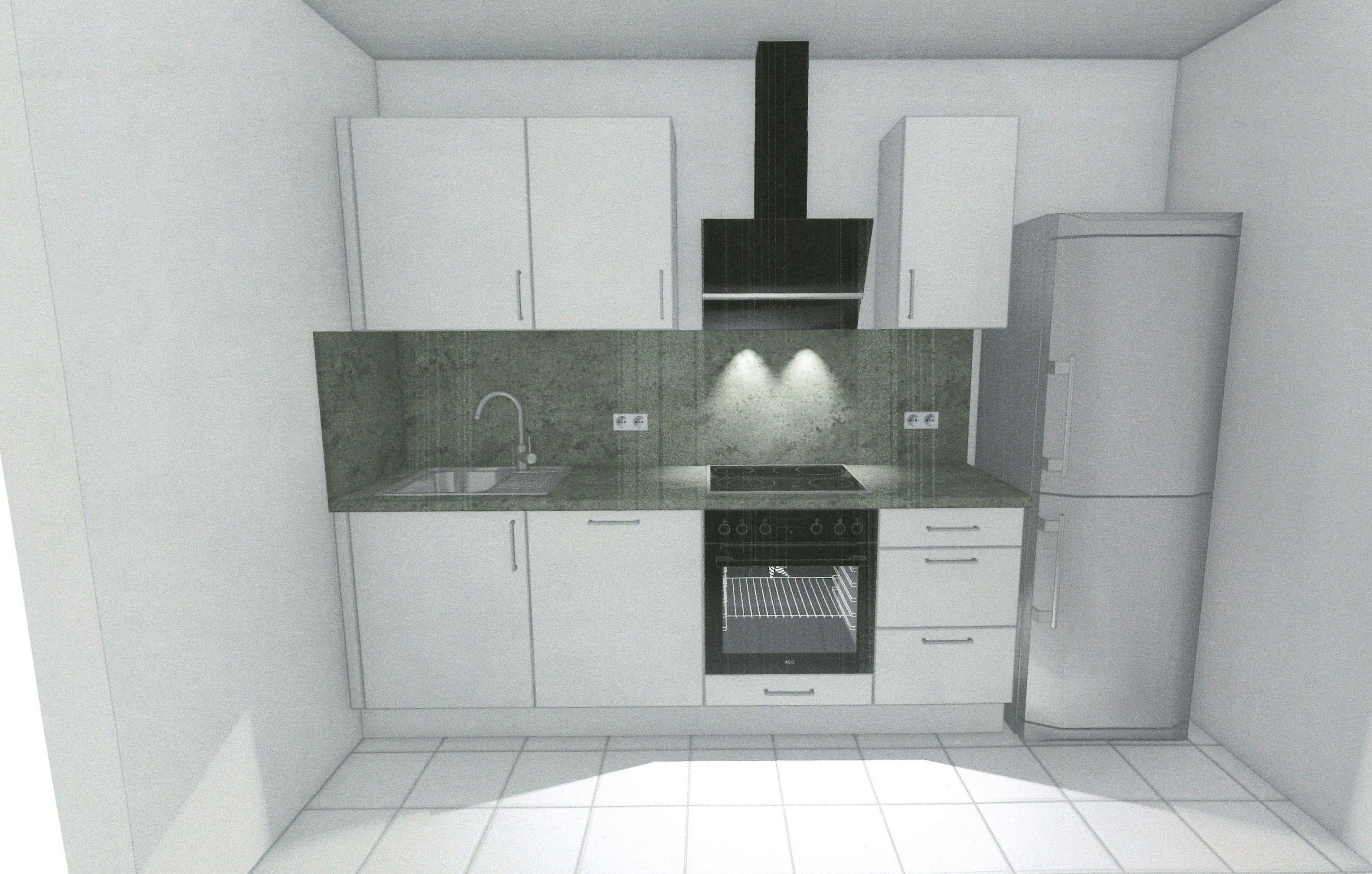 Küchenvisualisierung - Aufbau OHNE KÜHLSCHRANK