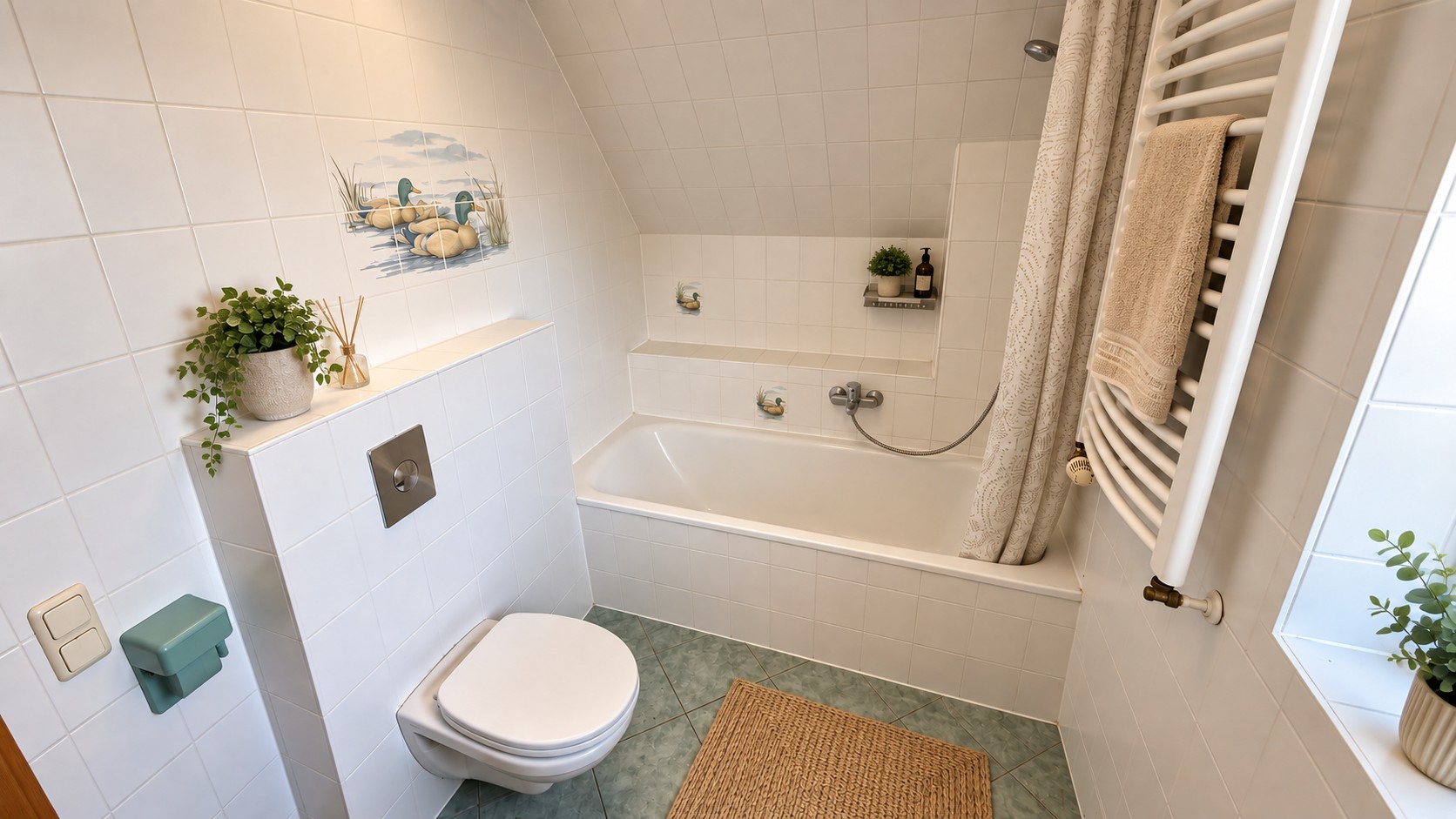 WHG 1 - Gäste-WC mit Wanne im OG