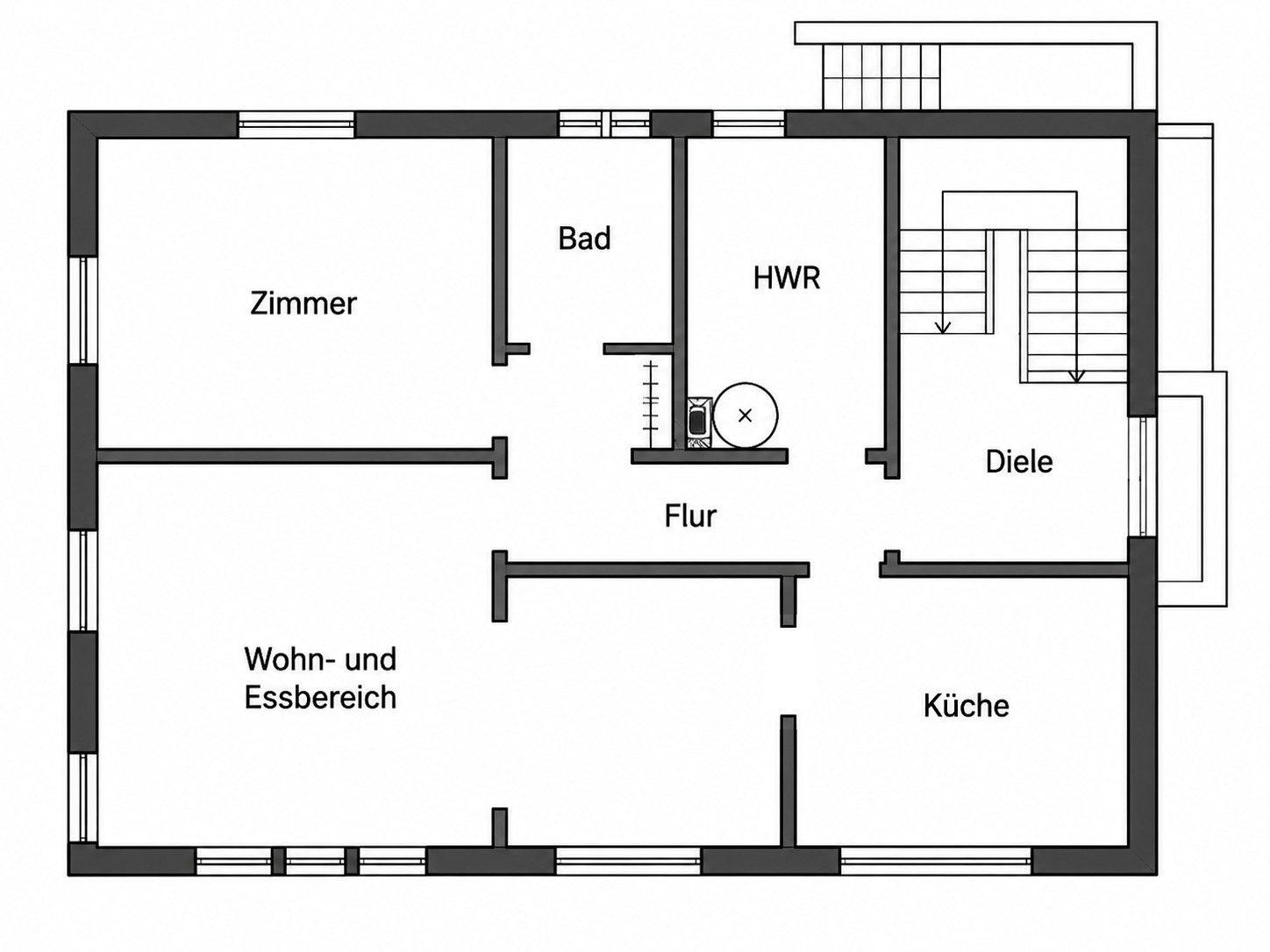 Grundriss EG ohne Angaben von Maßen