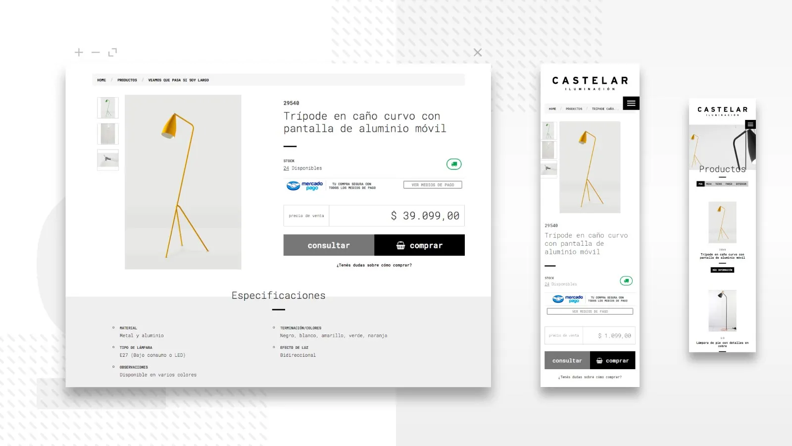 Diseño web para Tienda de Castelar Iluminación