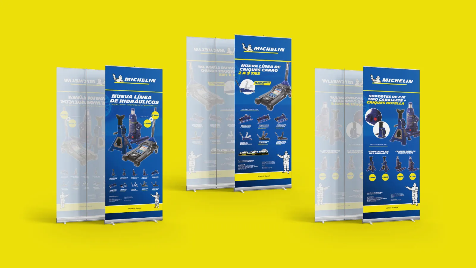 Banners y gráfica eventos Michelin Lifestyle línea hidráulicos