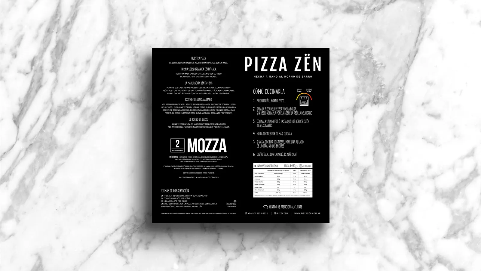 Pizza Zën packaging integral productos congelados