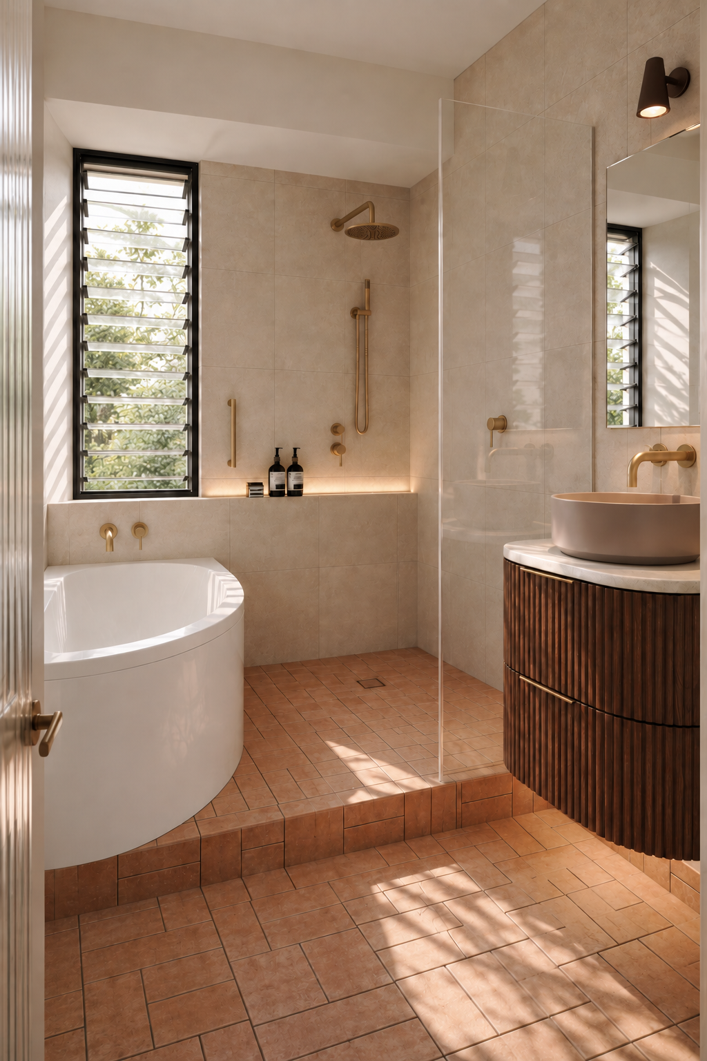 Modern Spanish-Inspired Bathroom Renovation in Brisbane