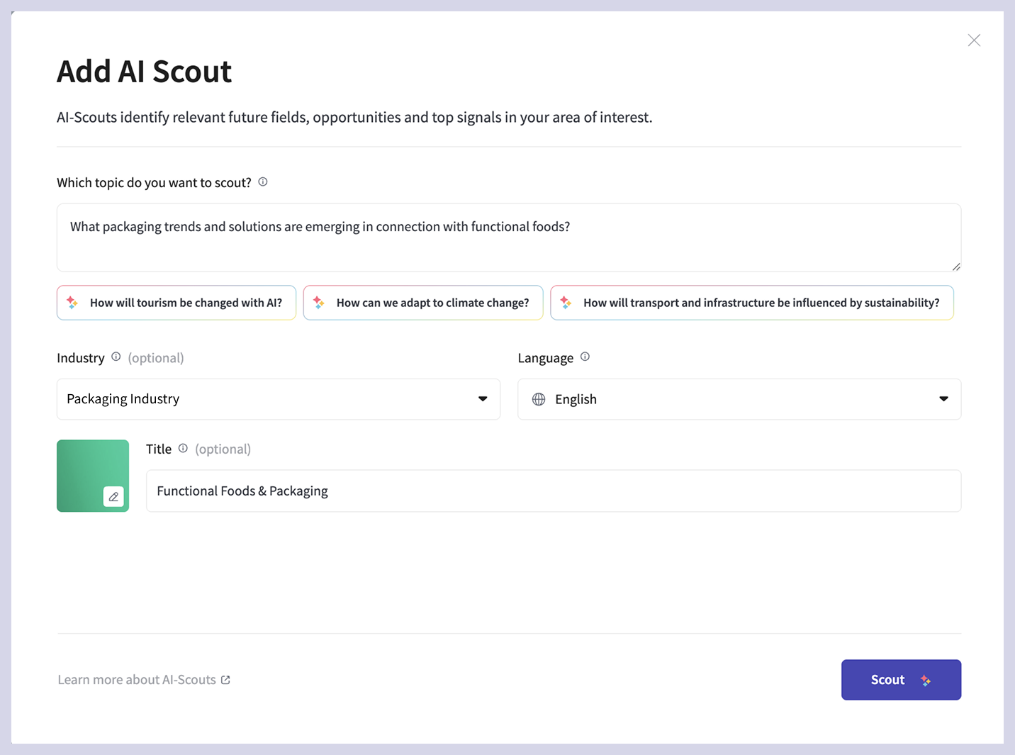 Trend scouting, Foresight, AI Scouting, AI Agents