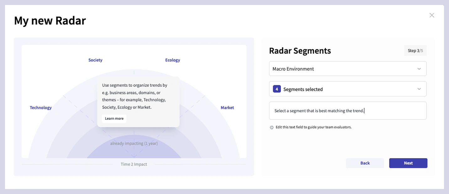 trend radar, trend evaluation