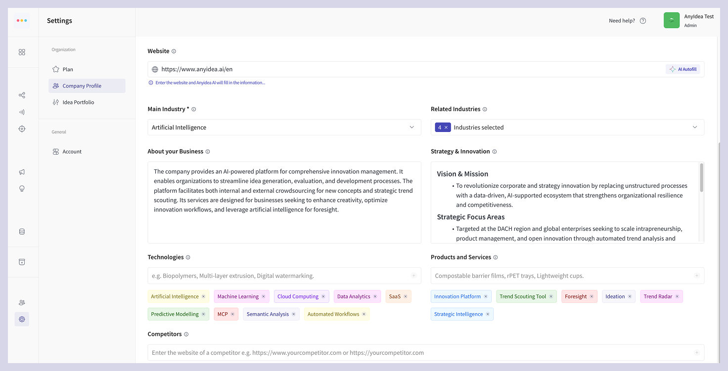 company tailored innovation, company profile, innovation management, trendscouting