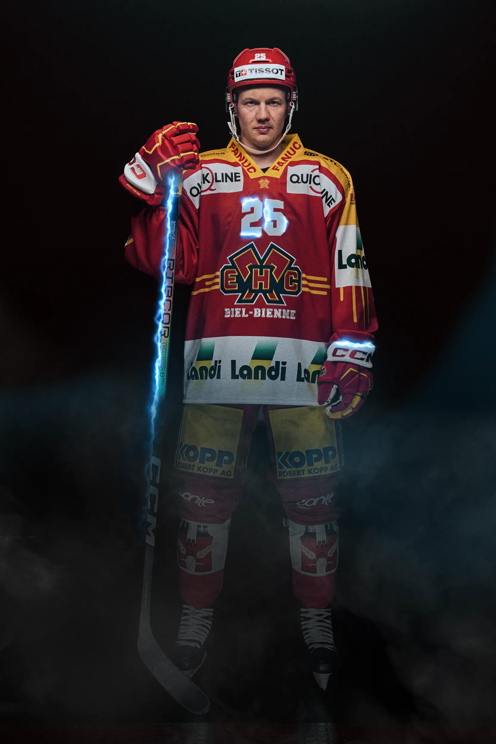 Dramatic portrait of ice hockey players