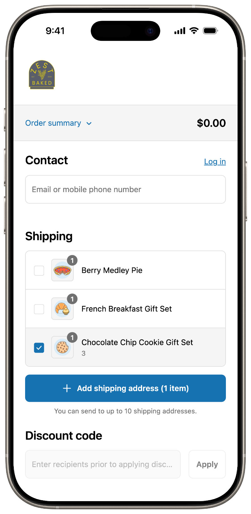 Multiship checkout embedded in Shopify checkout