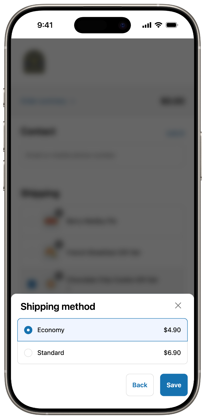 Multiship shipping method selection embedded in Shopify checkout