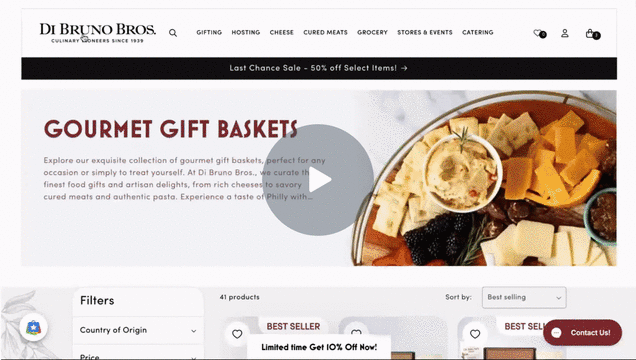 Consumer gifting video thumbnail