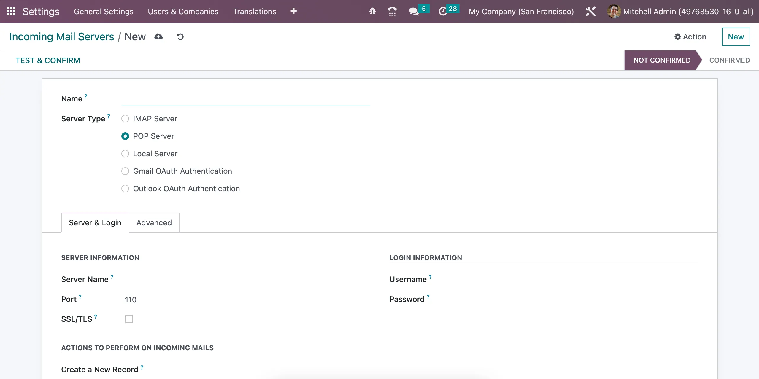 Odoo Mail