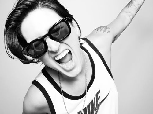 Black and white photo booth rental. Close up photo during Palace Aesthetics Grand Opening in Portland.