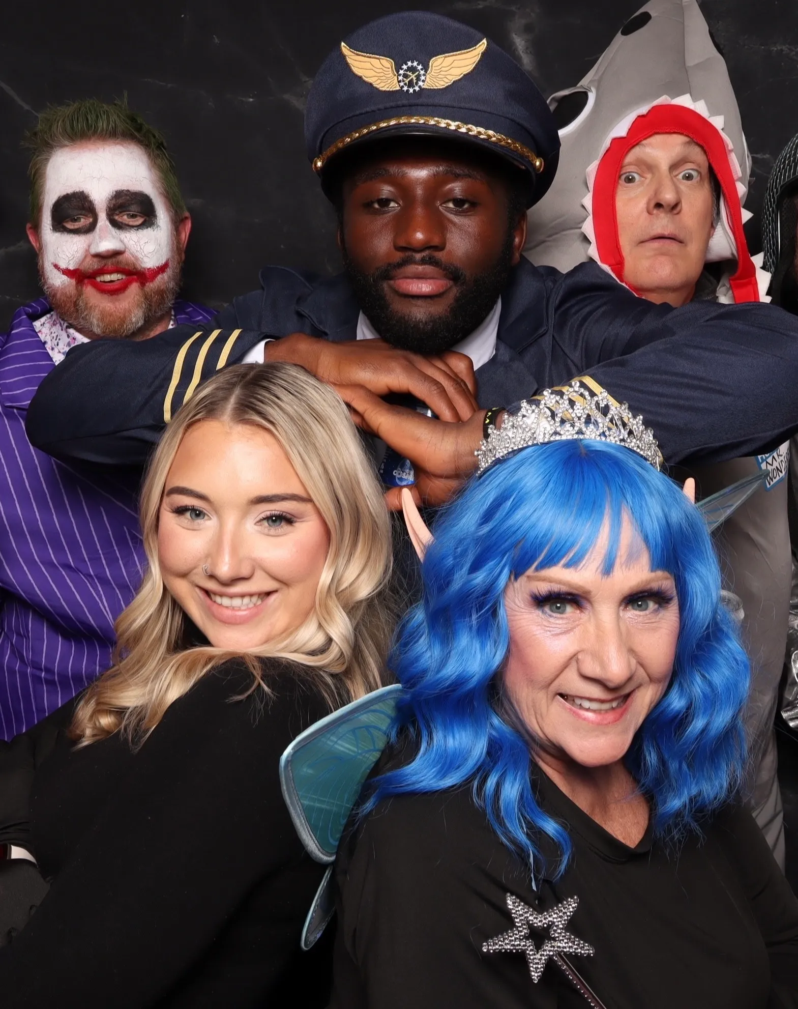 Company halloween party studio booth rental in Portland, Oregon with employees dressed up in halloween costumes