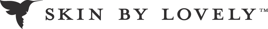 Skin By Lovely text logo with a stylized bird silhouette on the left.