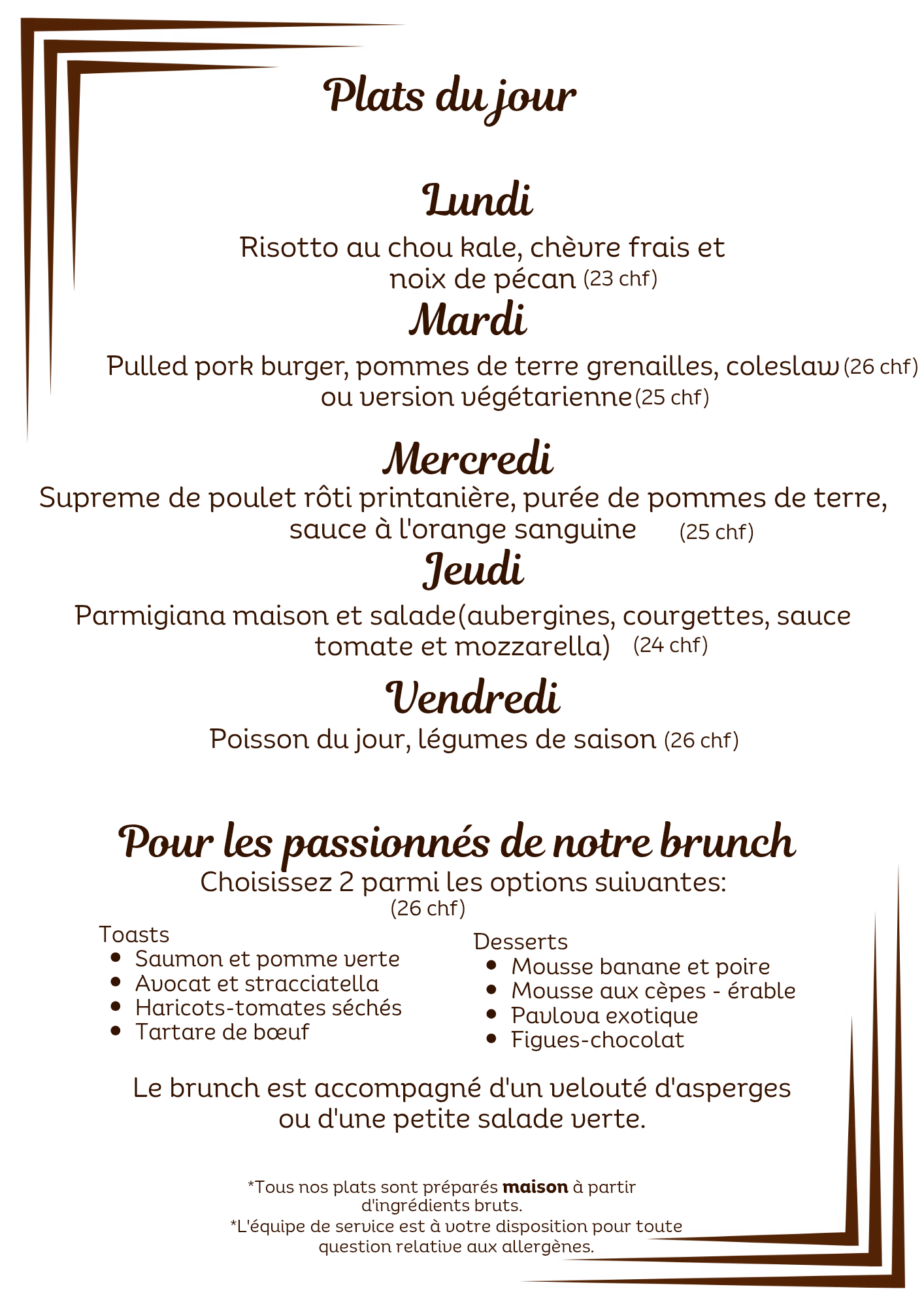 plats du jour