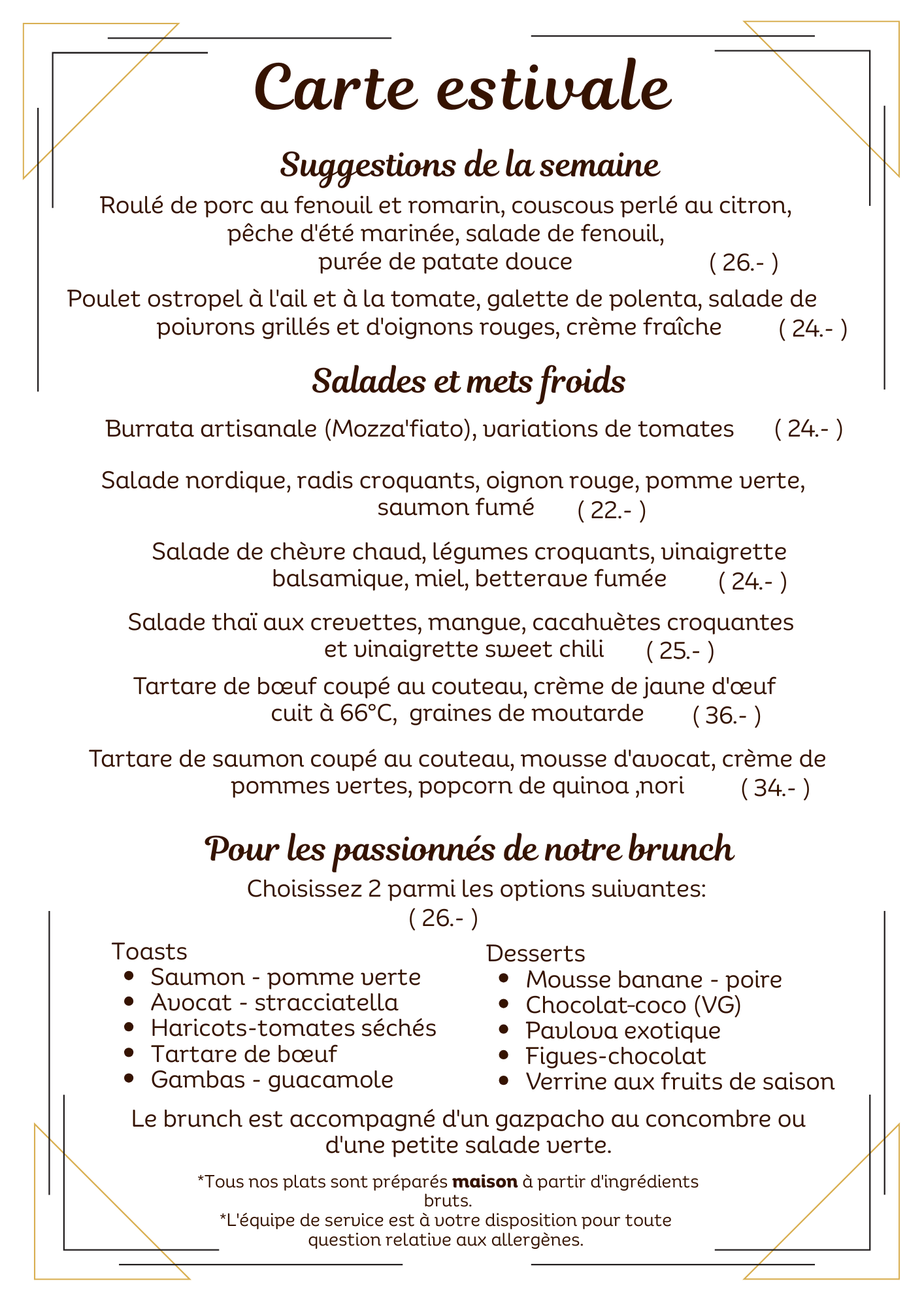 plats du jour