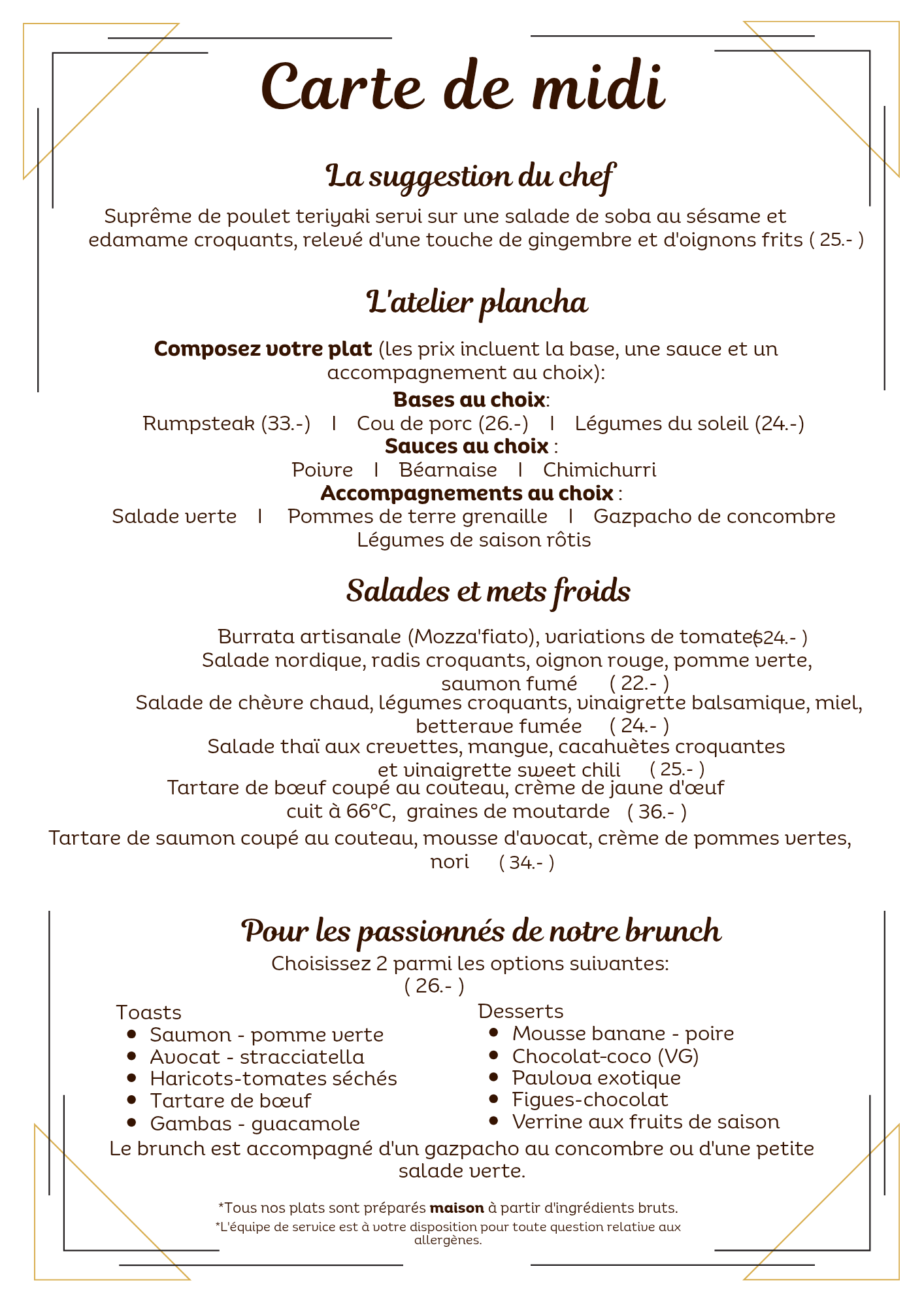 plats du jour