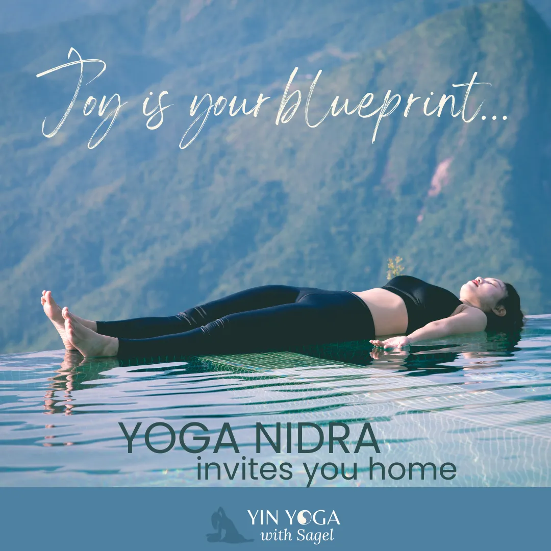 image of a female lying peacefully on her back with a mountain behind her