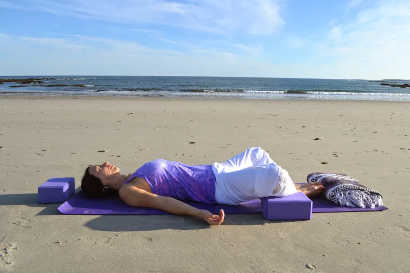 Supine Butterfly pose summer yin yoga flow