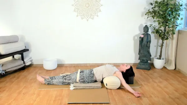Yin yoga pose heart opening