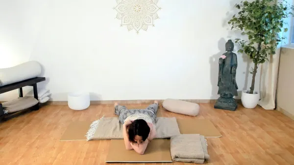 Yin pose mayfly shoulder opening