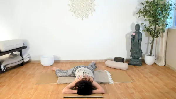 Yin yoga pose hip opening