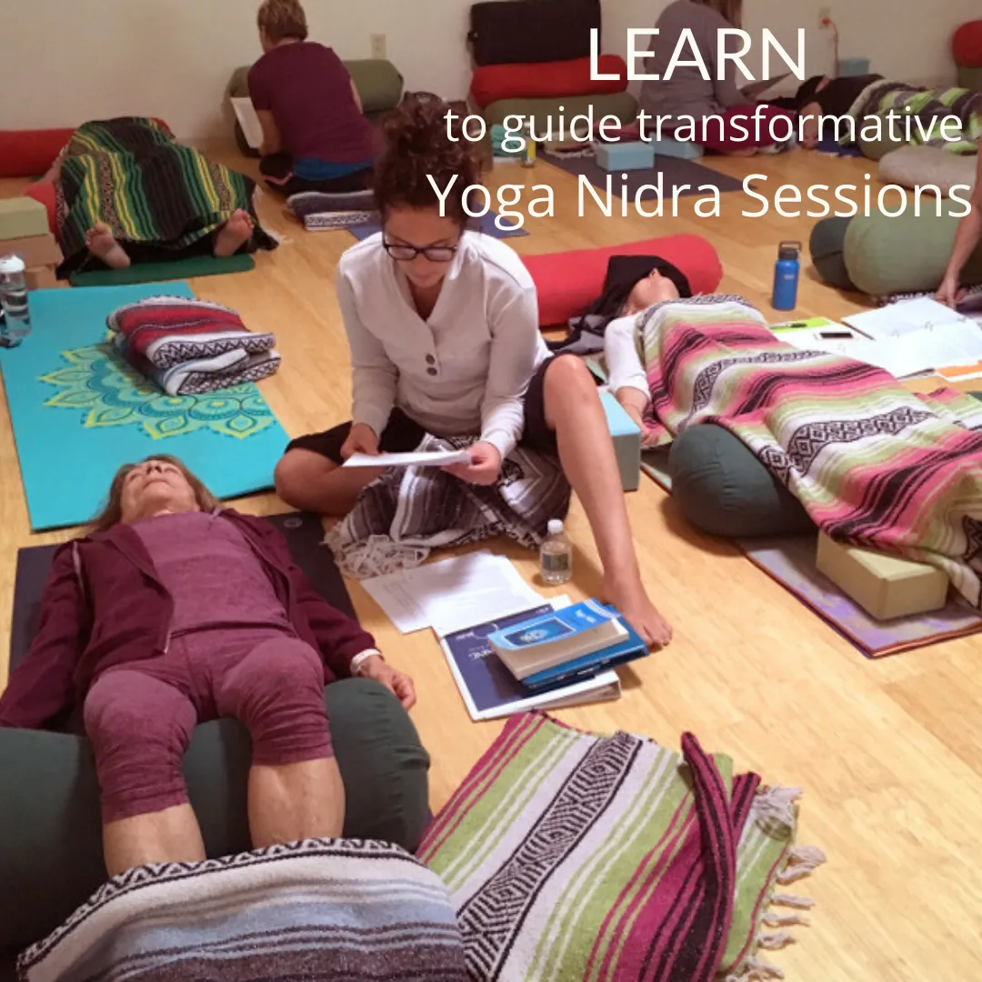 a student leading another student in Yoga Nidra practice