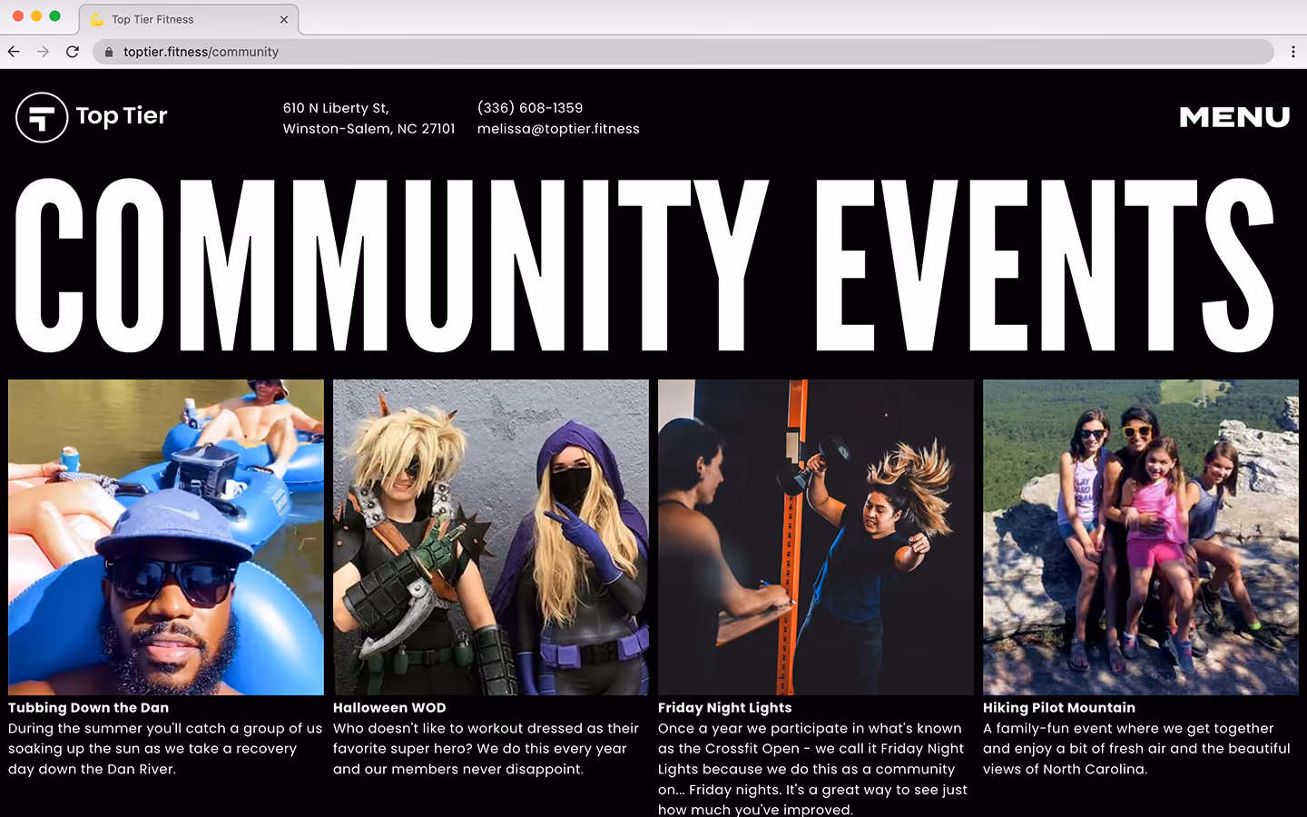 Top Tier: Community Page