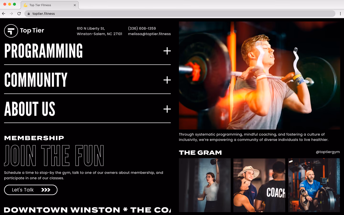 Top Tier: Homepage