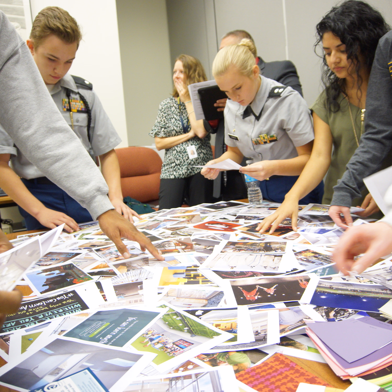 Students participate in the design process by selecting images.