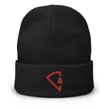 Black Beanie with red Al Italia Pizza logo