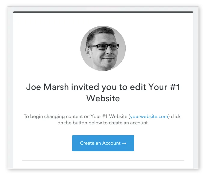 The invitation to edit email