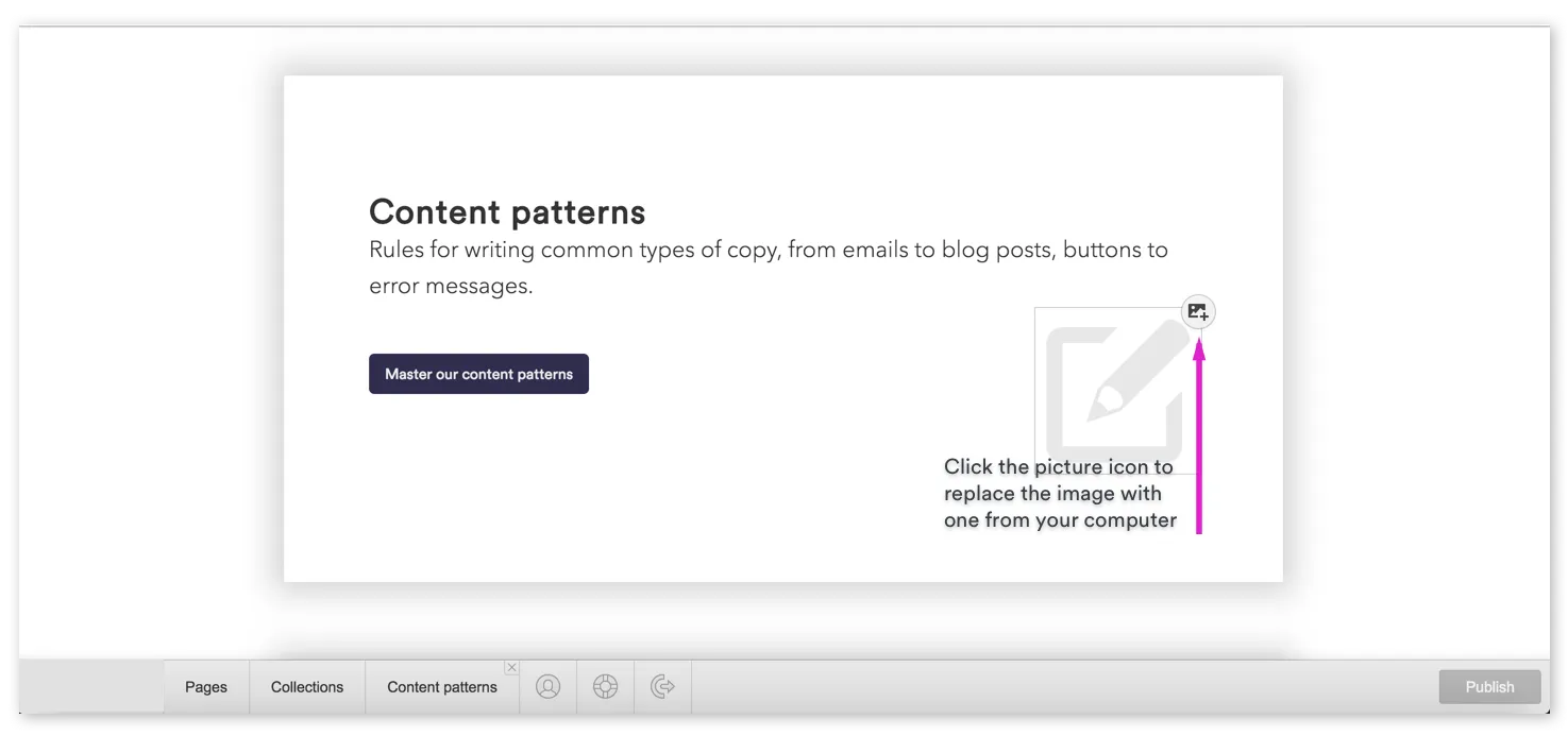 Editable images show the image icon in the upper right