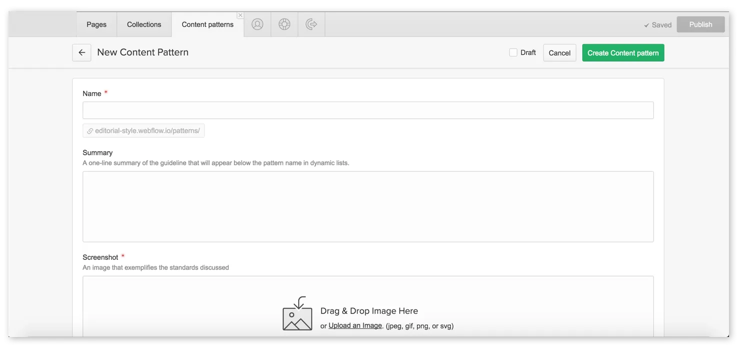 Creating a new Collection item
